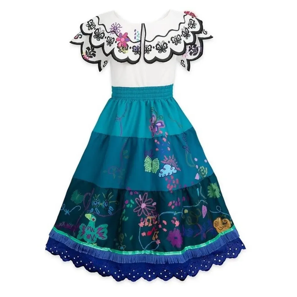 Disney Parks Encanto Mirabel Madrigal Dress Costume Youth Sz 9/10 Halloween New - Picture 3 of 8